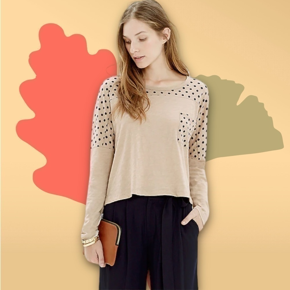 Madewell Effortless Tee in Dot Bone Beige S